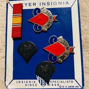 vintage US Army 5th Infantry Division insignia by N.S. Meyer, Inc Crests Ribbon
